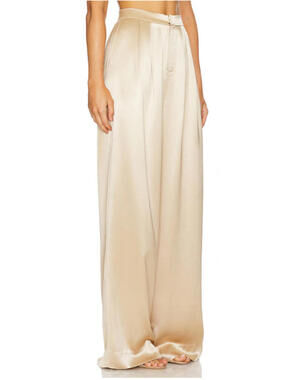 NONCHALANT THE LABEL Paris satin Pant sand size m NWT $391 msrp